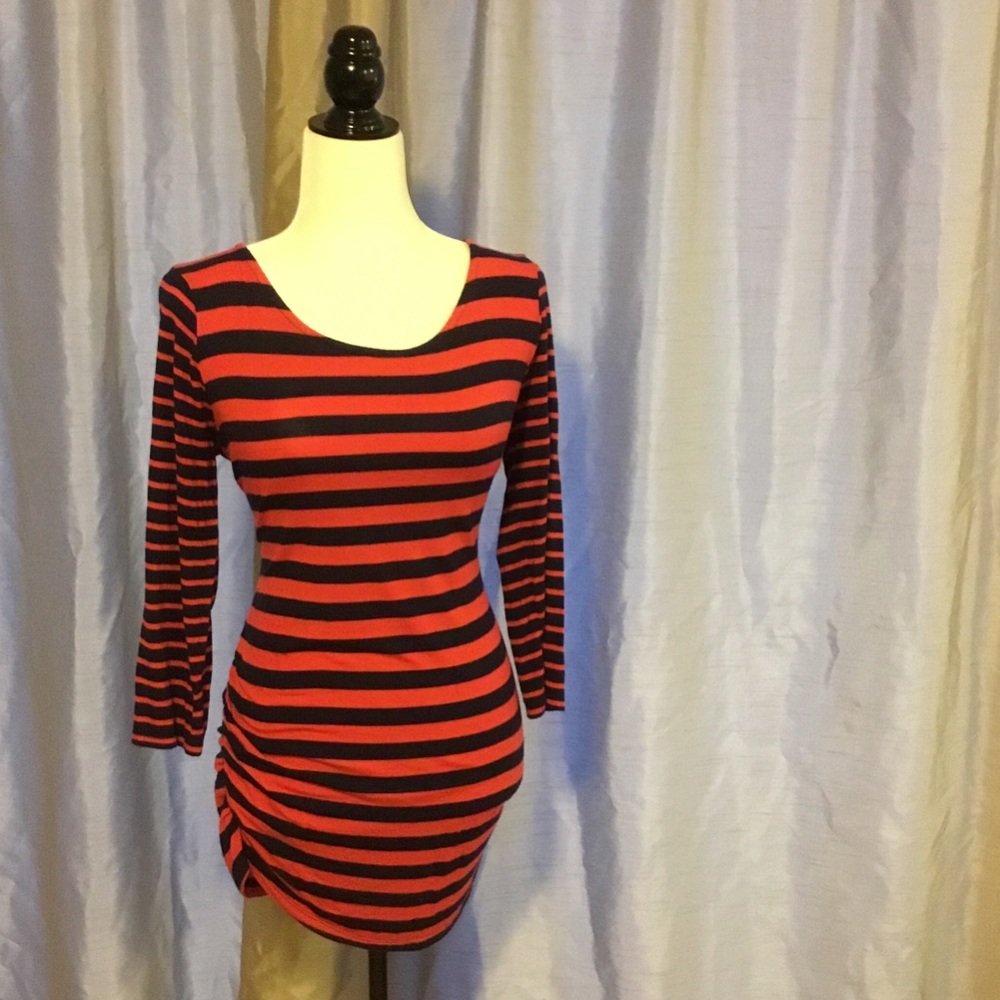 Jessica Simpson maternity striped midi dress